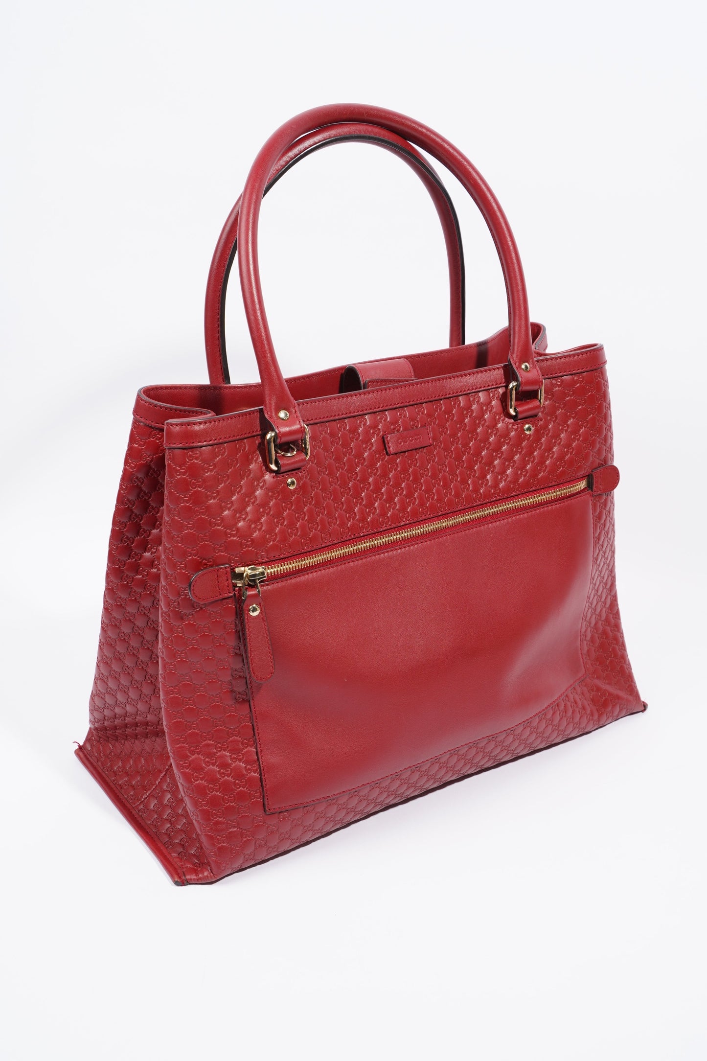 Gucci 2Way Tote Red Leather