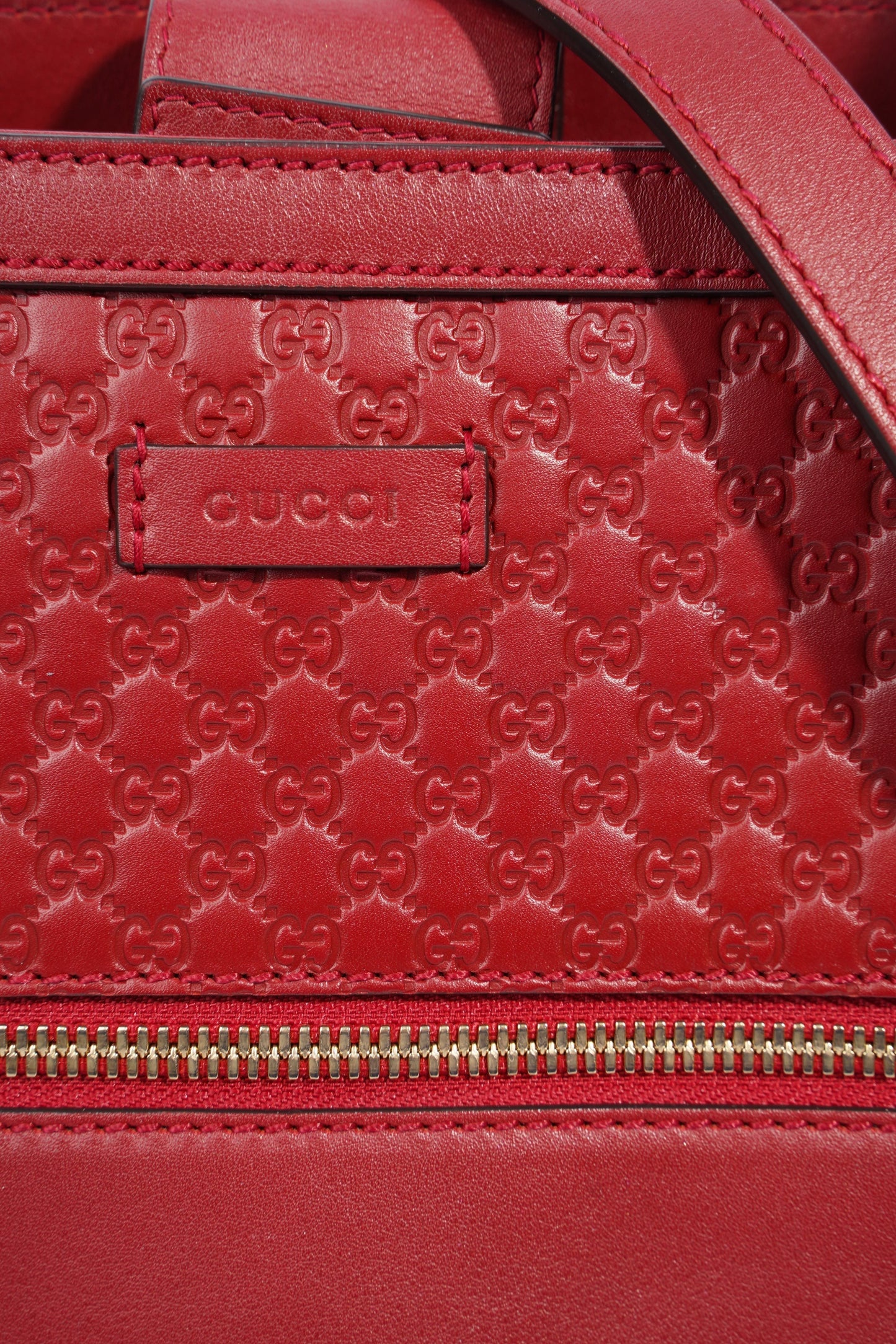 Gucci 2Way Tote Red Leather