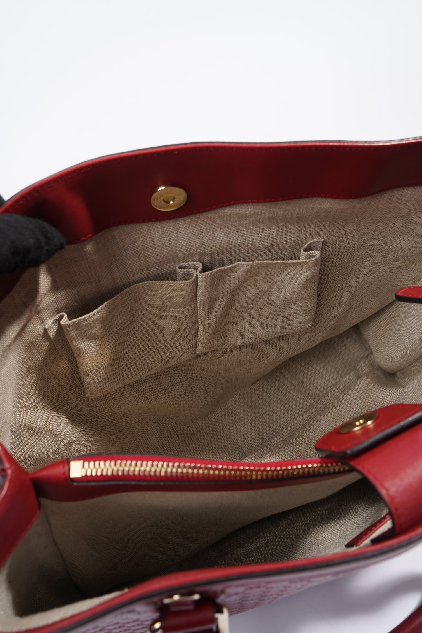 Gucci 2Way Tote Red Leather