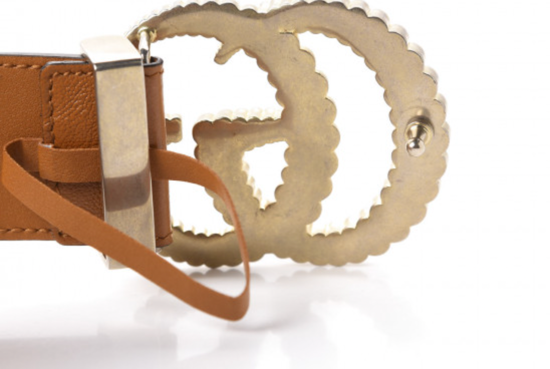 Gucci Logo Buckle Matelasse Leather Belt