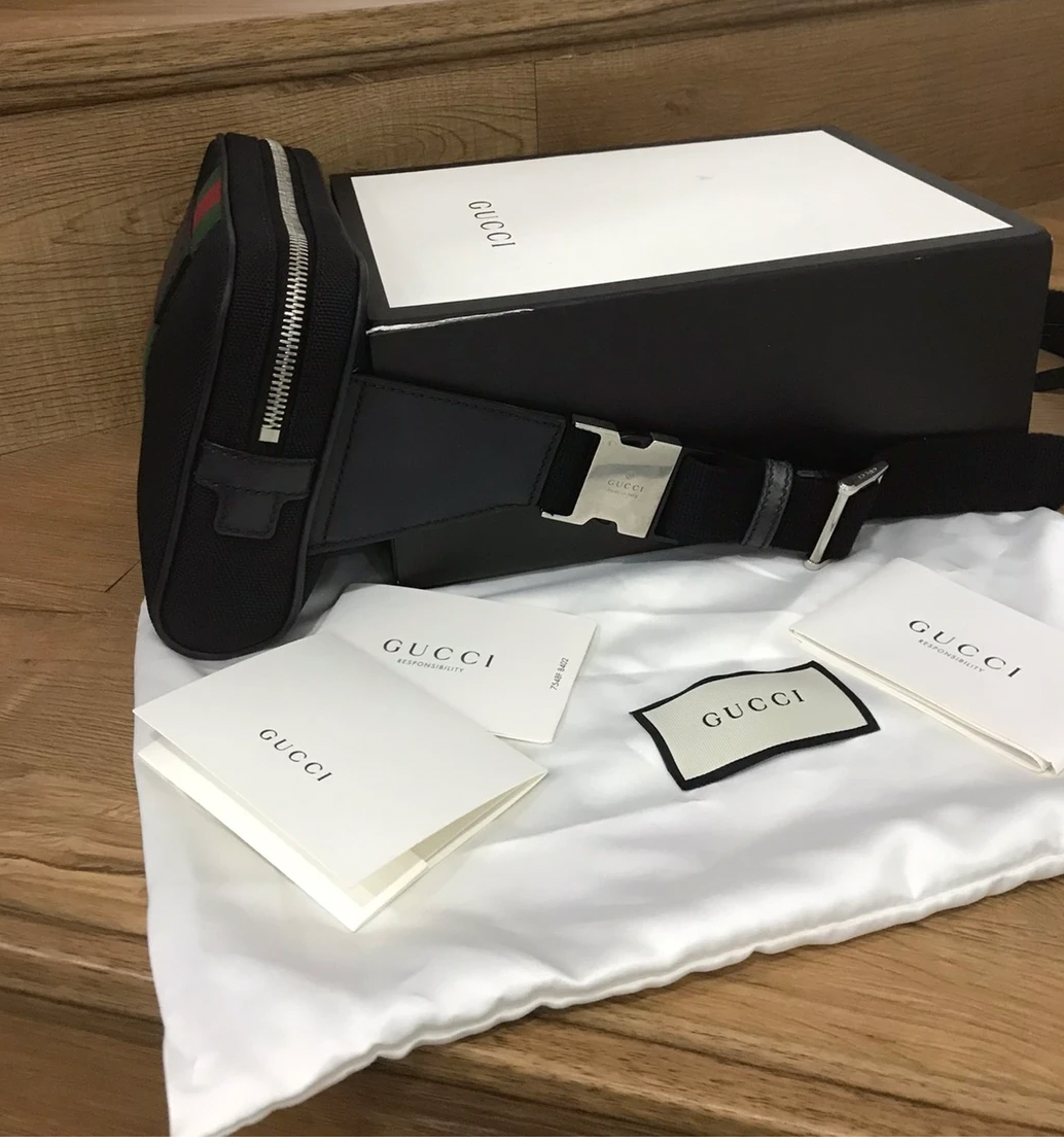 Gucci Web Techno Canvas Belt Bag