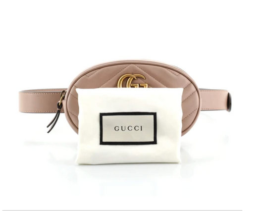 Gucci GG Marmont Matelassé Leather Belt Bag in Pink
