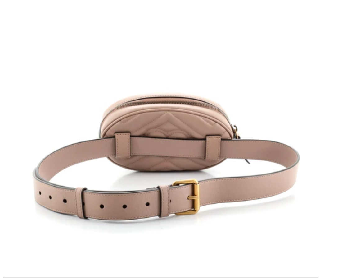 Gucci GG Marmont Matelassé Leather Belt Bag in Pink