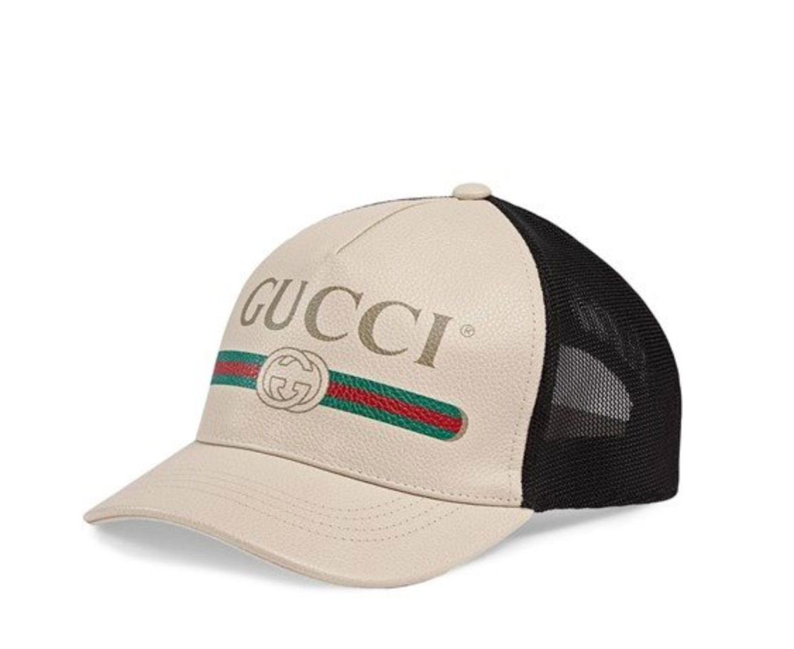 Gucci Logo Baseball Cap in White