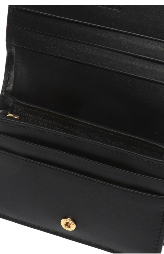 Gucci Web Stripe Card Case in Black Suede