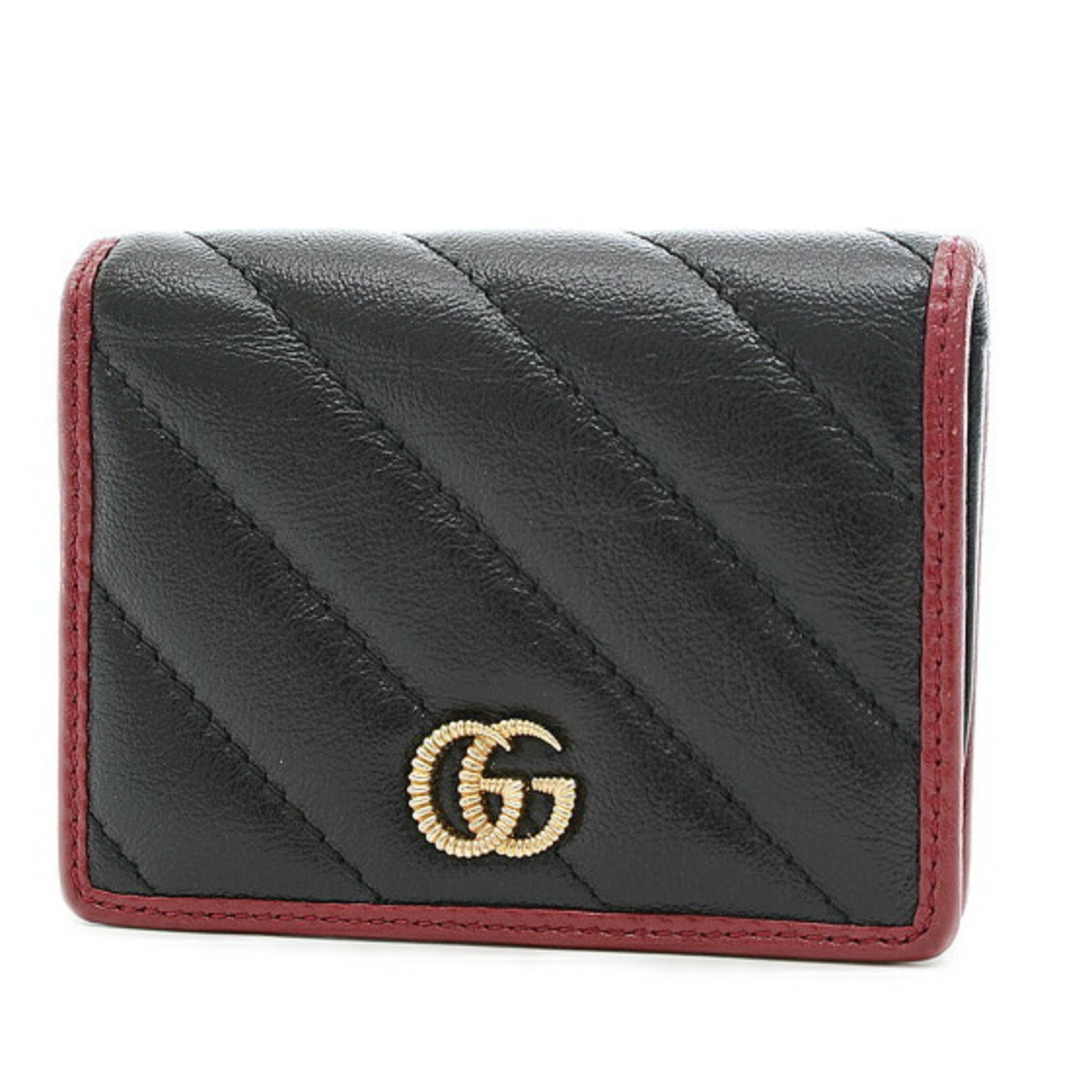 Gucci Interlocking GG Card Case in Black with Red Trim
