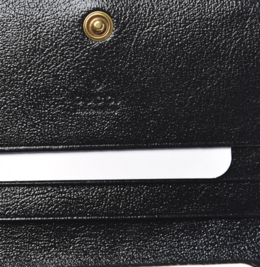 Gucci Interlocking GG Card Case in Black with Red Trim
