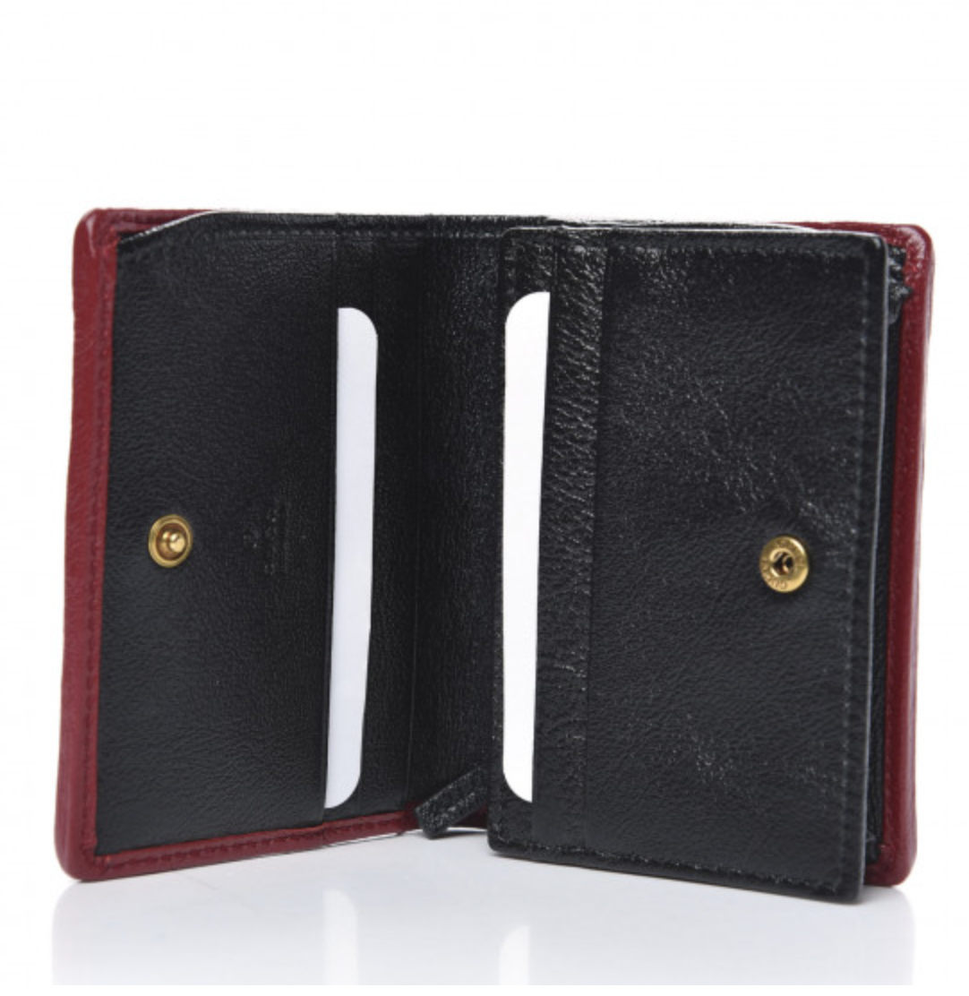 Gucci Interlocking GG Card Case in Black with Red Trim