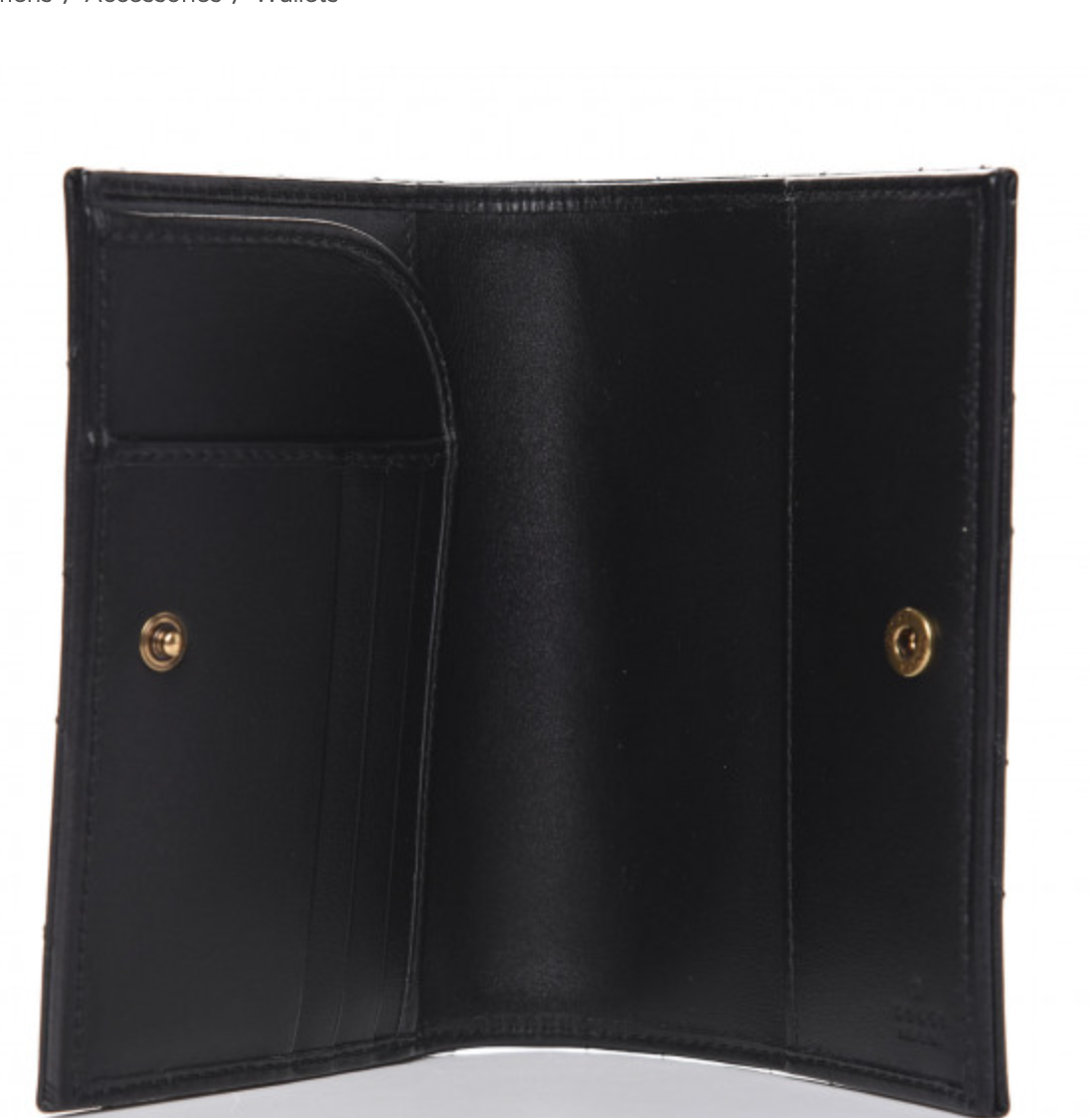 GUCCI Calfskin Matelasse GG Marmont Passport Case Black