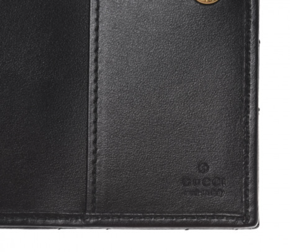 GUCCI Calfskin Matelasse GG Marmont Passport Case Black