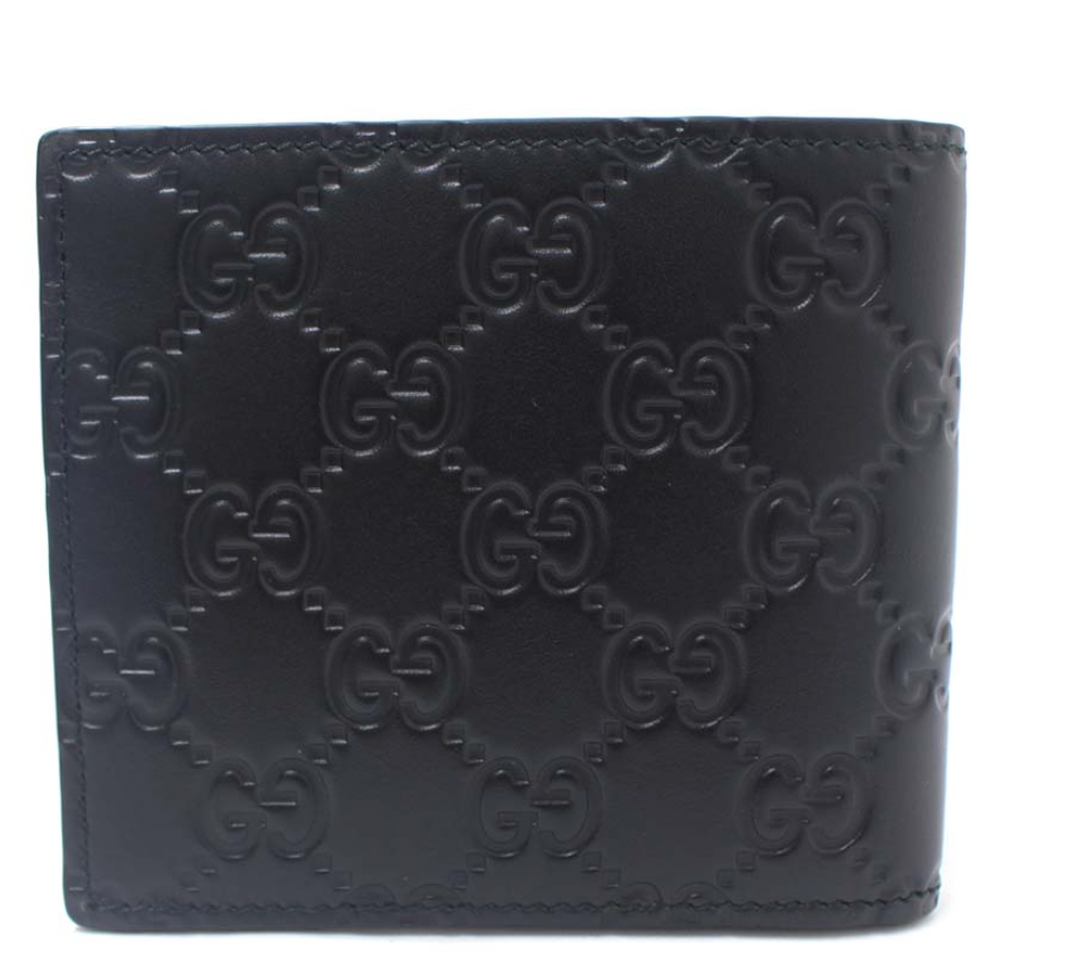 GUCCI Interlocking GG Black Leather Bifold Wallet