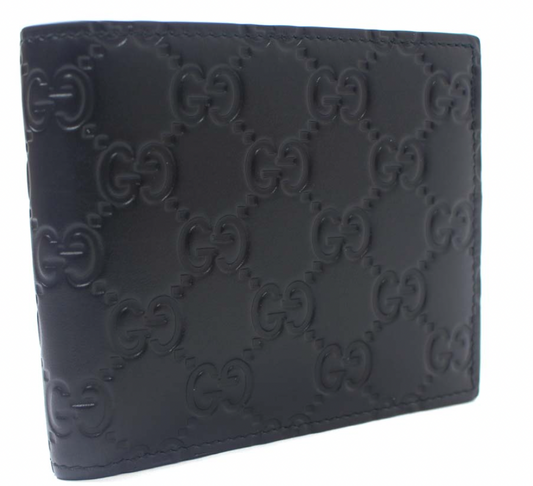 GUCCI Interlocking GG Black Leather Bifold Wallet