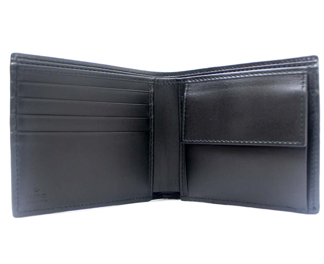 GUCCI Interlocking GG Black Leather Bifold Wallet