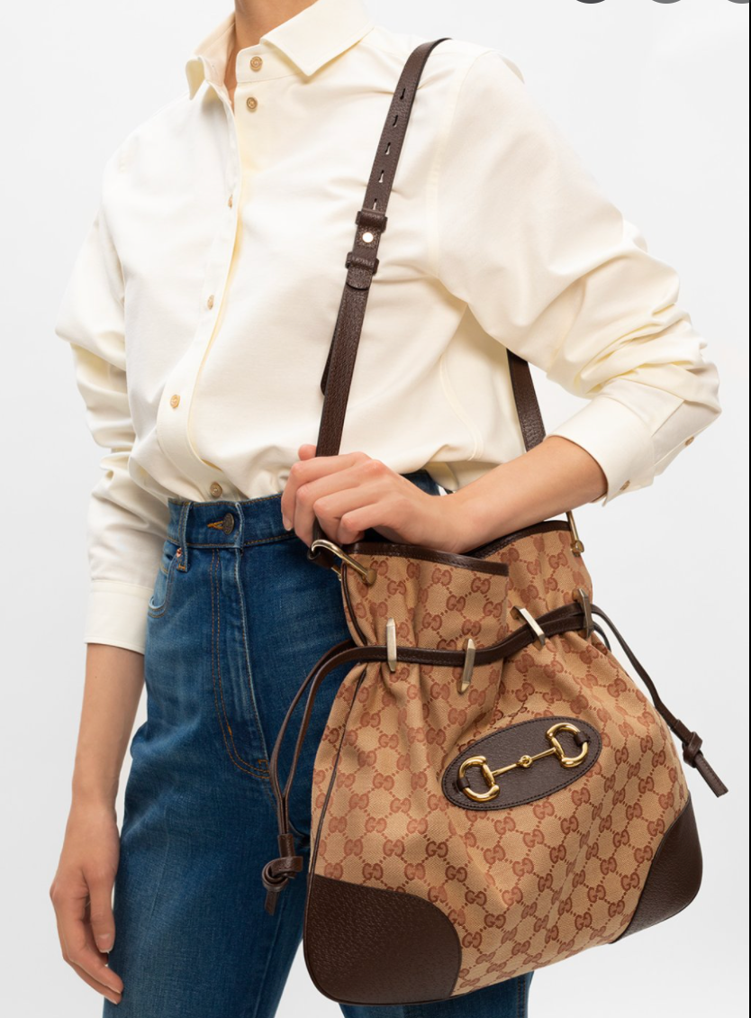 GUCCI Interlocking GG 1955 Canvas Horse Bit Bag