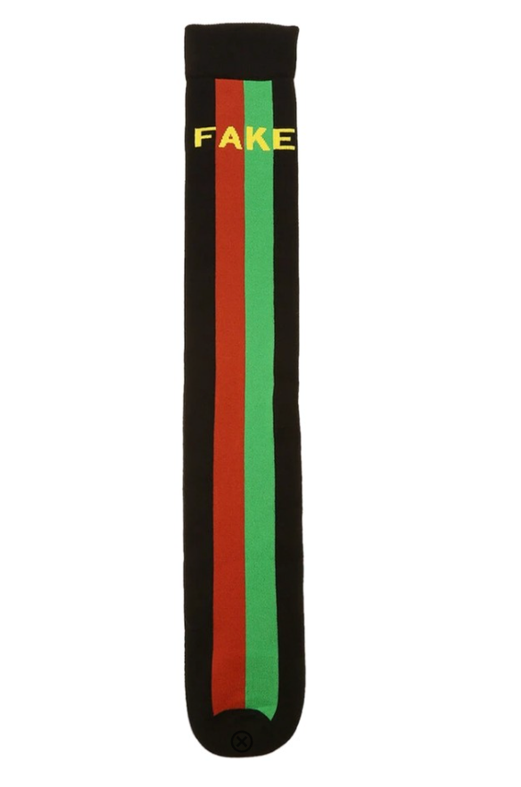 GUCCI Knee High FAKE/NOT Socks Black Stripe