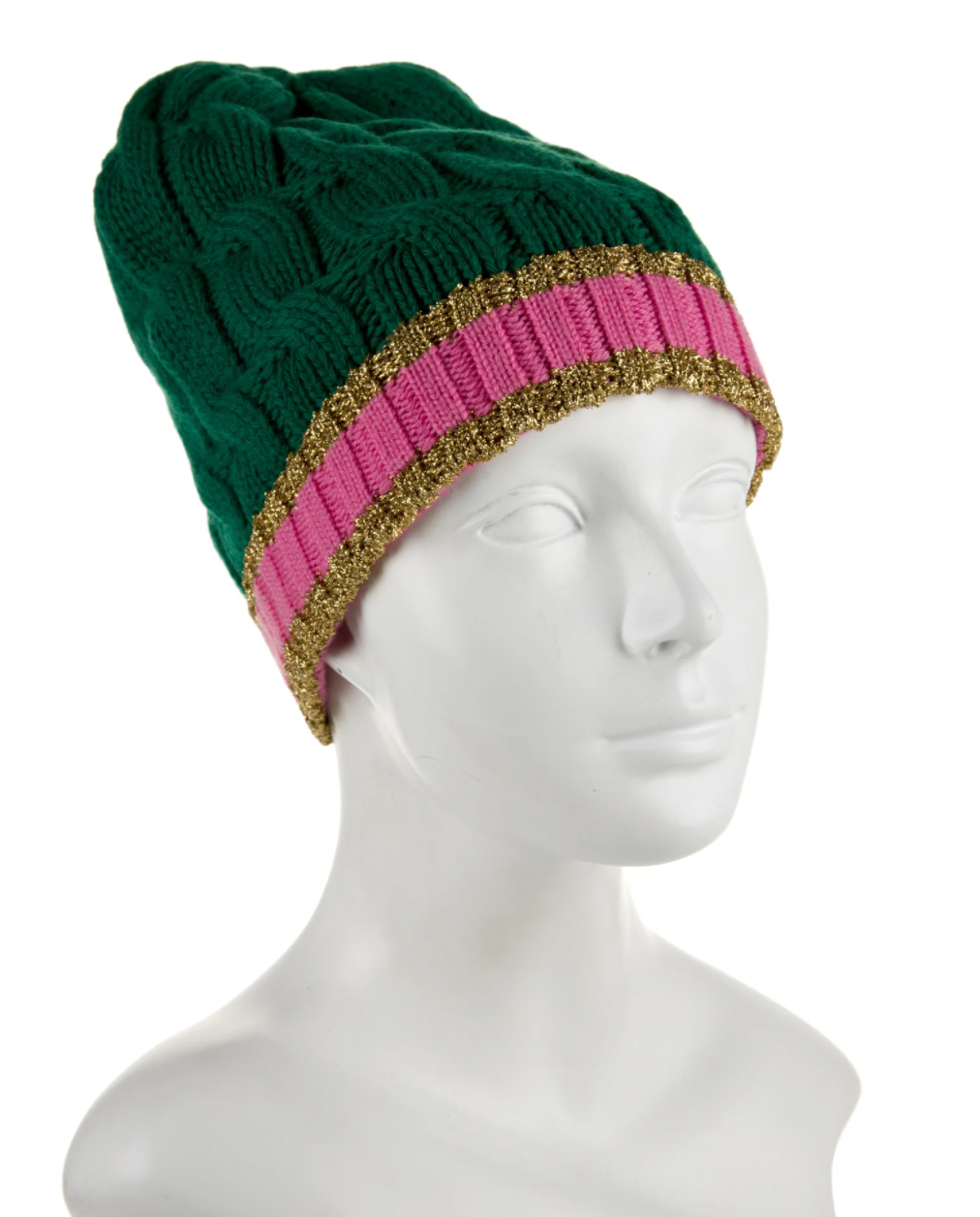 Gucci Cable Knit Beanie in Green