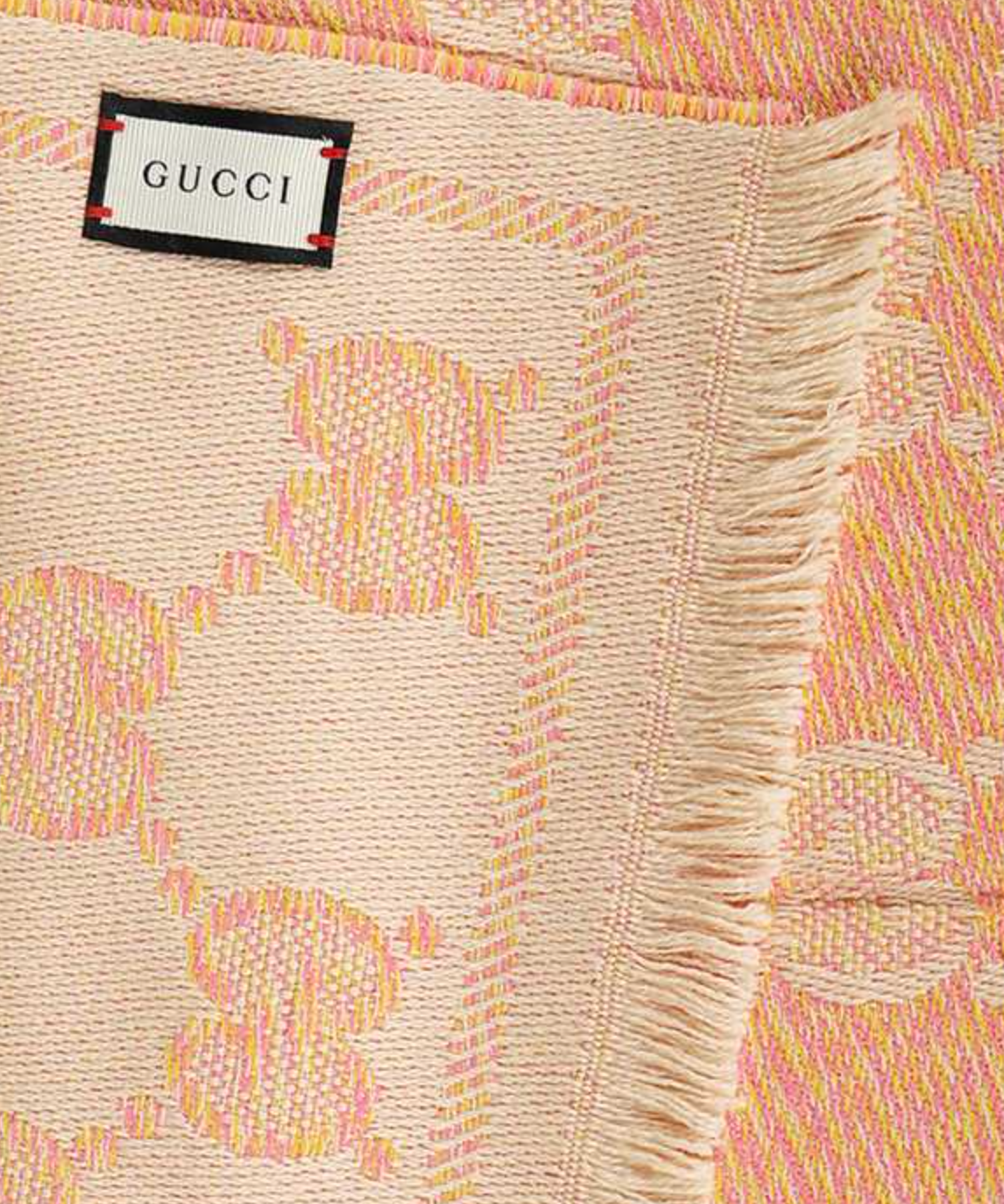 Gucci GG Jacquard Wool Scarf in Pink