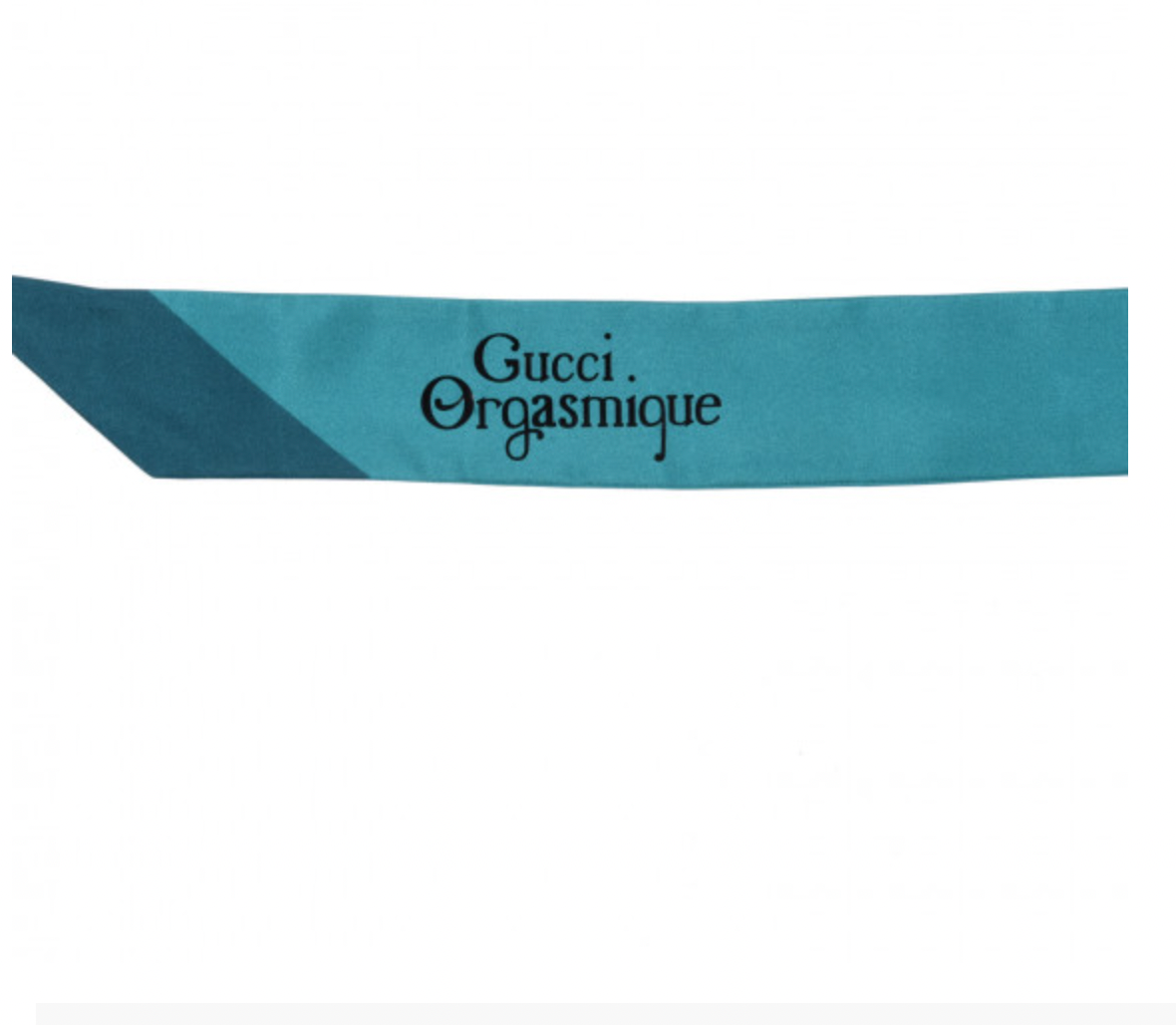 GUCCI Silk Orgasmique Neck Bow Twill Turquoise