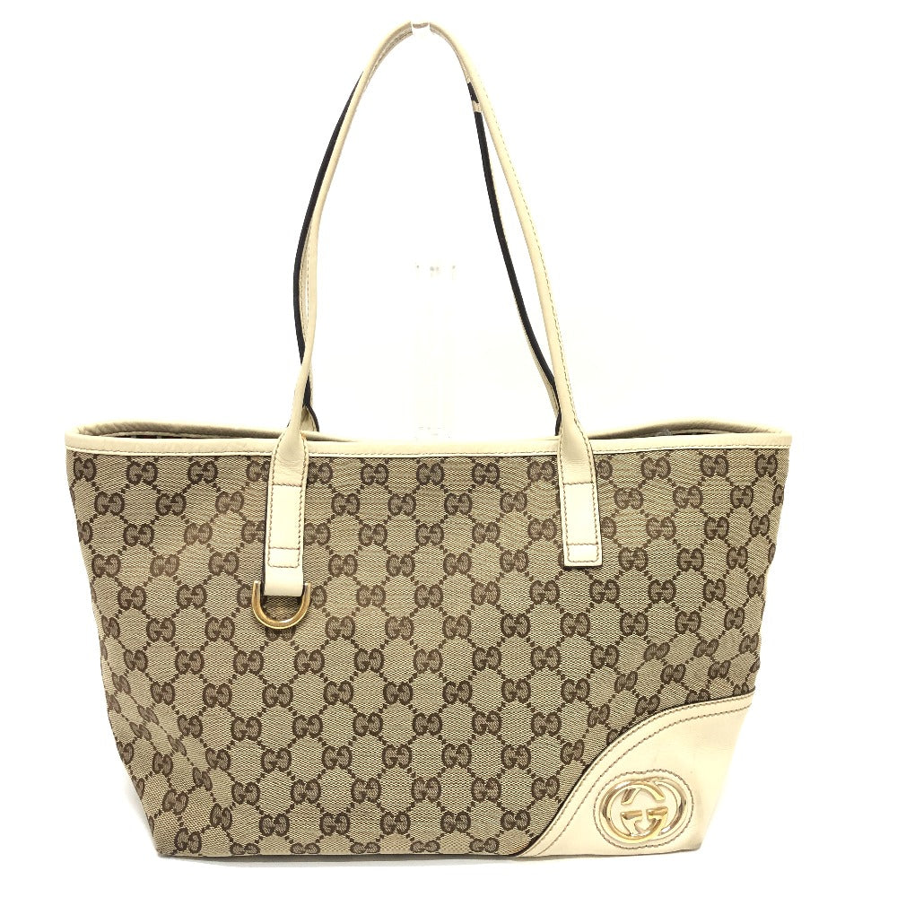 GUCCI Shoulder Bag 169946 GG canvas / leather Ivory GG Newbrit Women Used