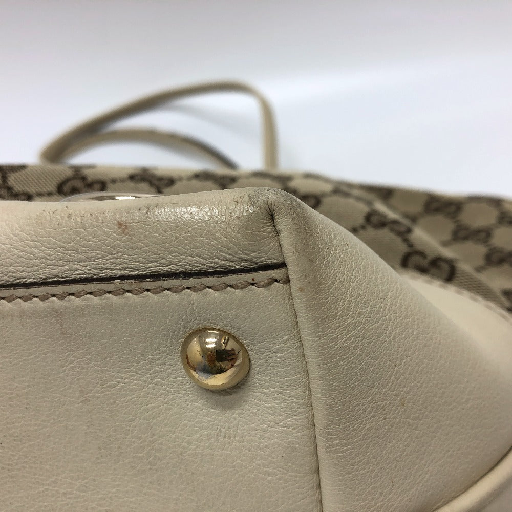 GUCCI Shoulder Bag 169946 GG canvas / leather Ivory GG Newbrit Women Used