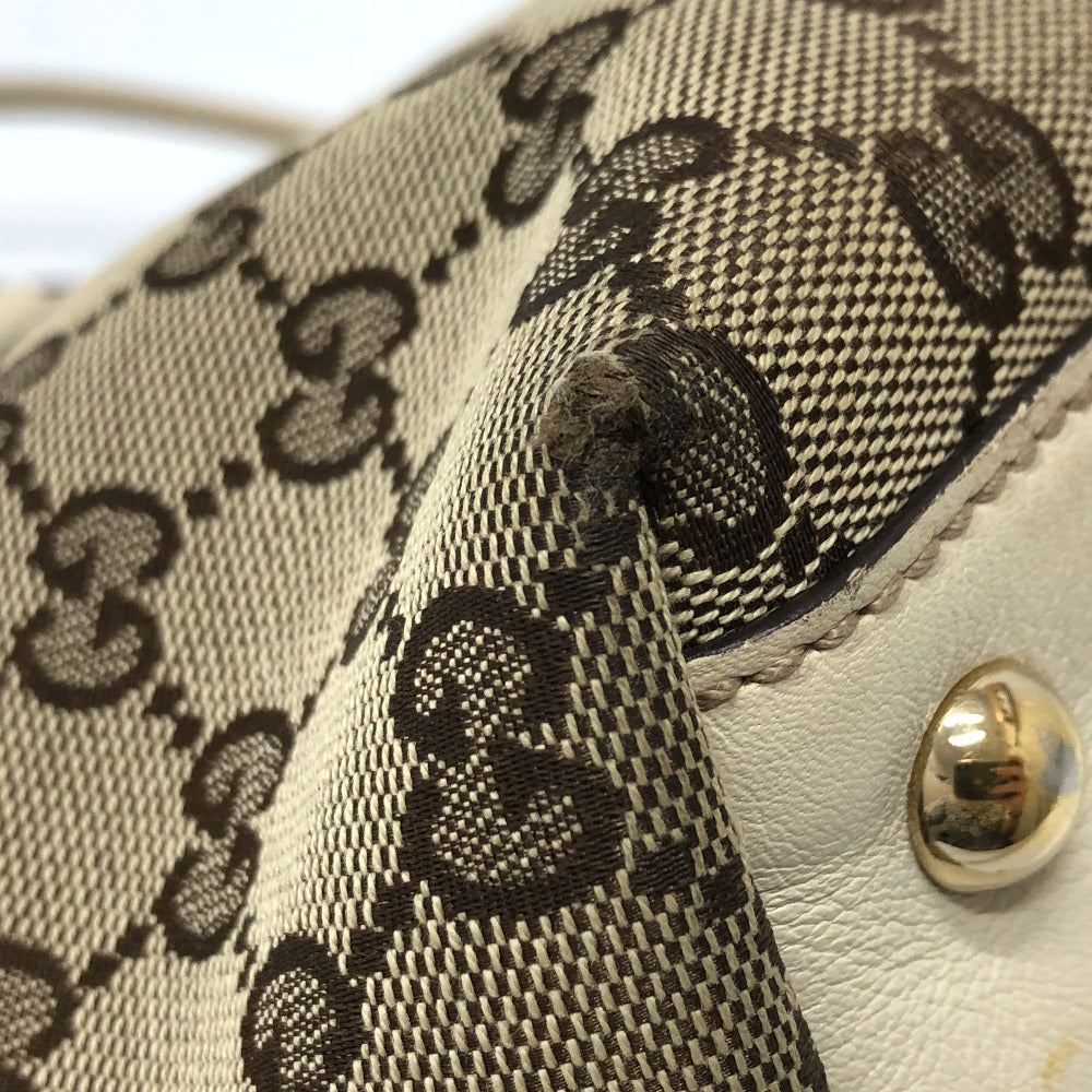 GUCCI Shoulder Bag 169946 GG canvas / leather Ivory GG Newbrit Women Used