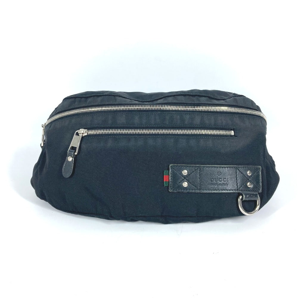 GUCCI Sling bag 246409 Nylon black logo Sherry Line mens Used