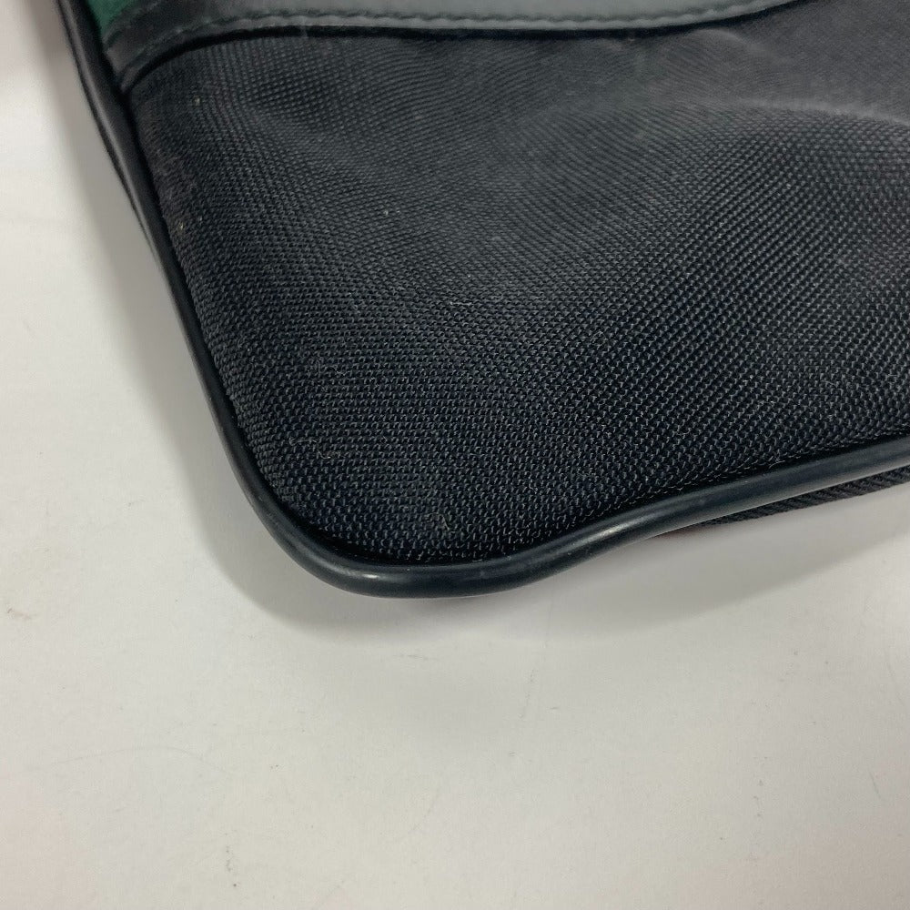 GUCCI Shoulder Bag 181068 Nylon canvas black GG Shelly line Women Used