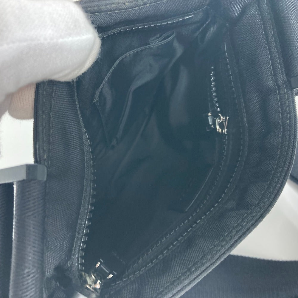 GUCCI Shoulder Bag 181068 Nylon canvas black GG Shelly line Women Used