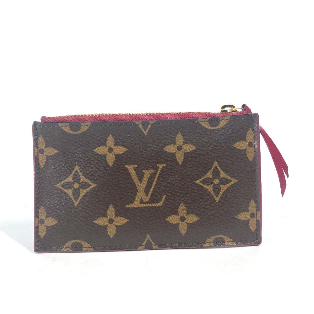 LOUIS VUITTON Coin case M67889 Monogram canvas Brown Monogram Porte Cartes Zip Women Used