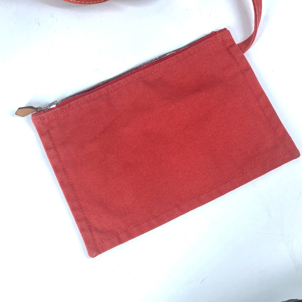 HERMES Tote Bag canvas Red stripe Cannes PM