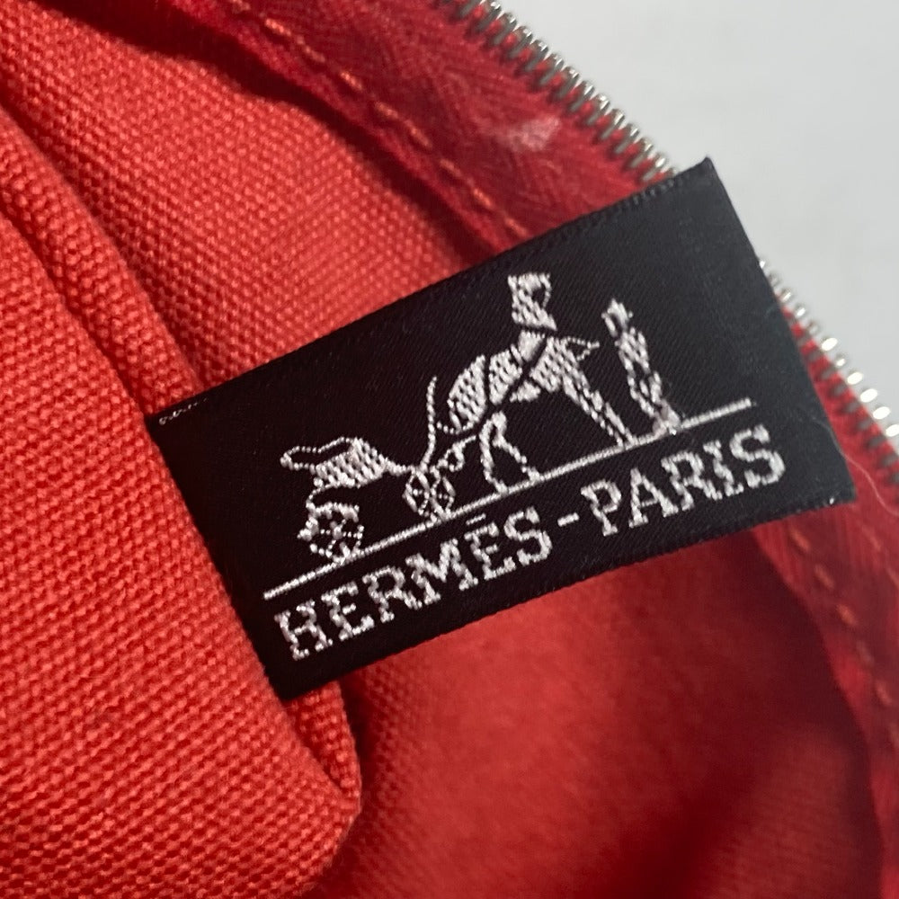 HERMES Tote Bag canvas Red stripe Cannes PM