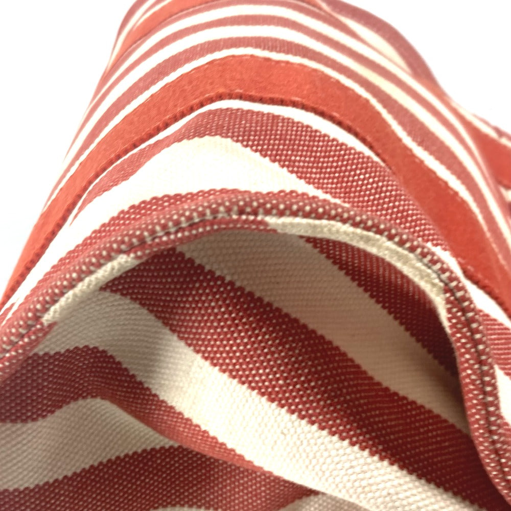 HERMES Tote Bag canvas Red stripe Cannes PM