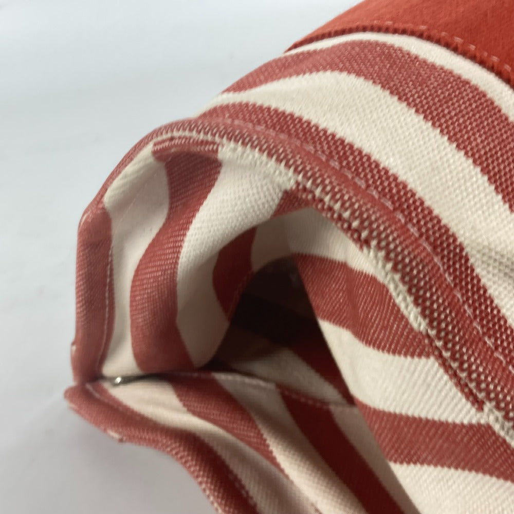 HERMES Tote Bag canvas Red stripe Cannes PM