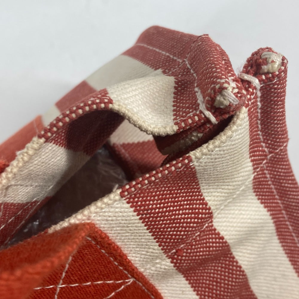 HERMES Tote Bag canvas Red stripe Cannes PM