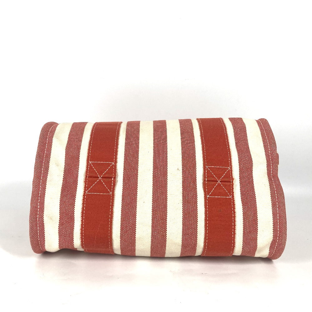 HERMES Tote Bag canvas Red stripe Cannes PM
