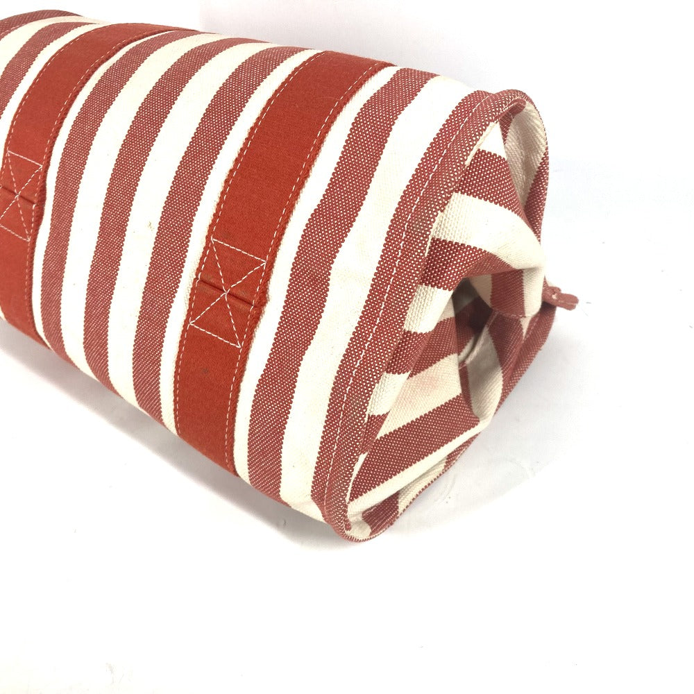 HERMES Tote Bag canvas Red stripe Cannes PM