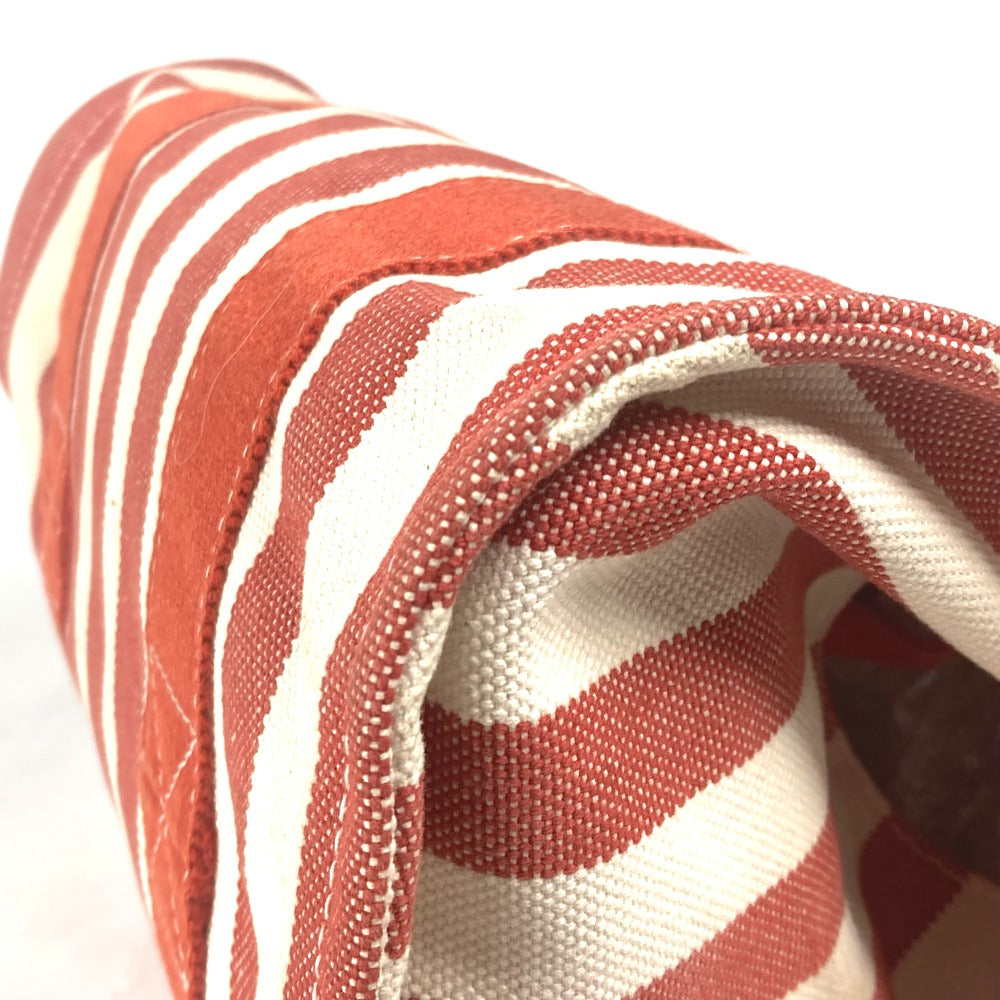 HERMES Tote Bag canvas Red stripe Cannes PM