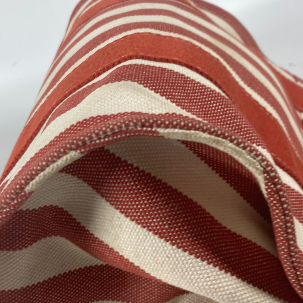 HERMES Tote Bag canvas Red stripe Cannes PM