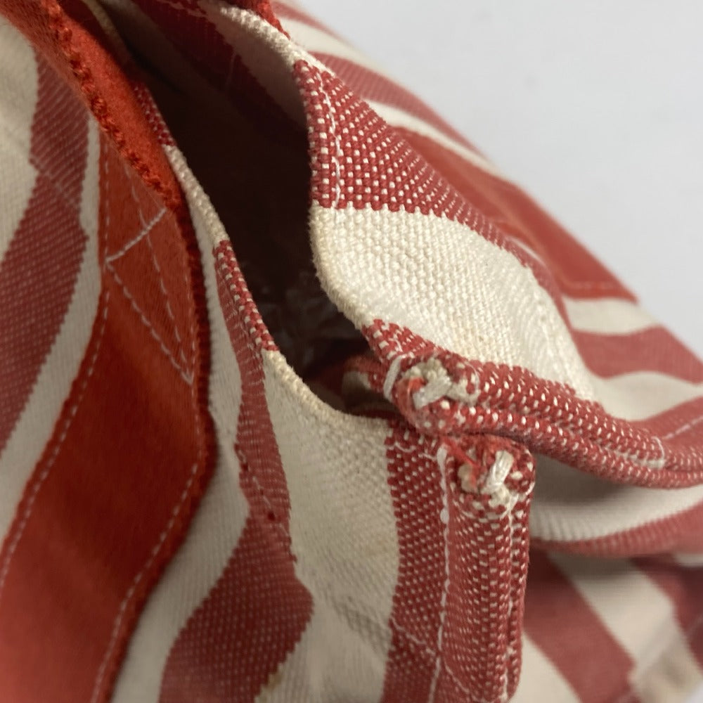 HERMES Tote Bag canvas Red stripe Cannes PM