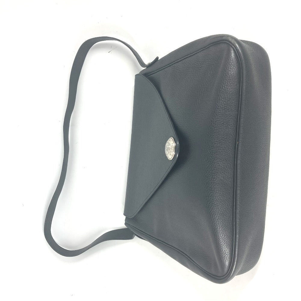 HERMES Shoulder Bag leather black Serie Christine