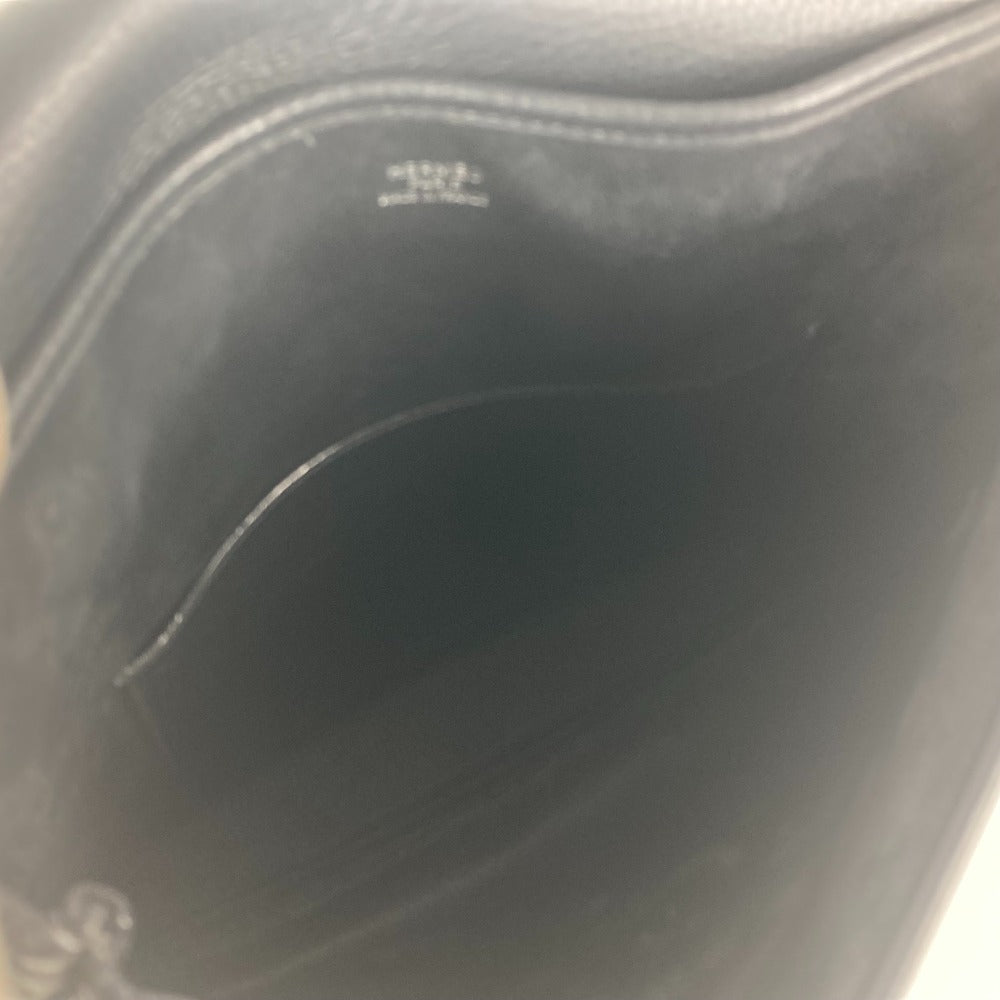 HERMES Shoulder Bag leather black Serie Christine