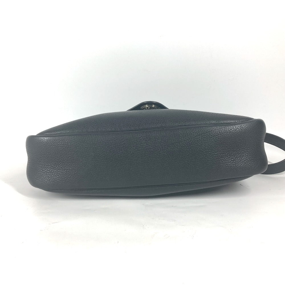 HERMES Shoulder Bag leather black Serie Christine