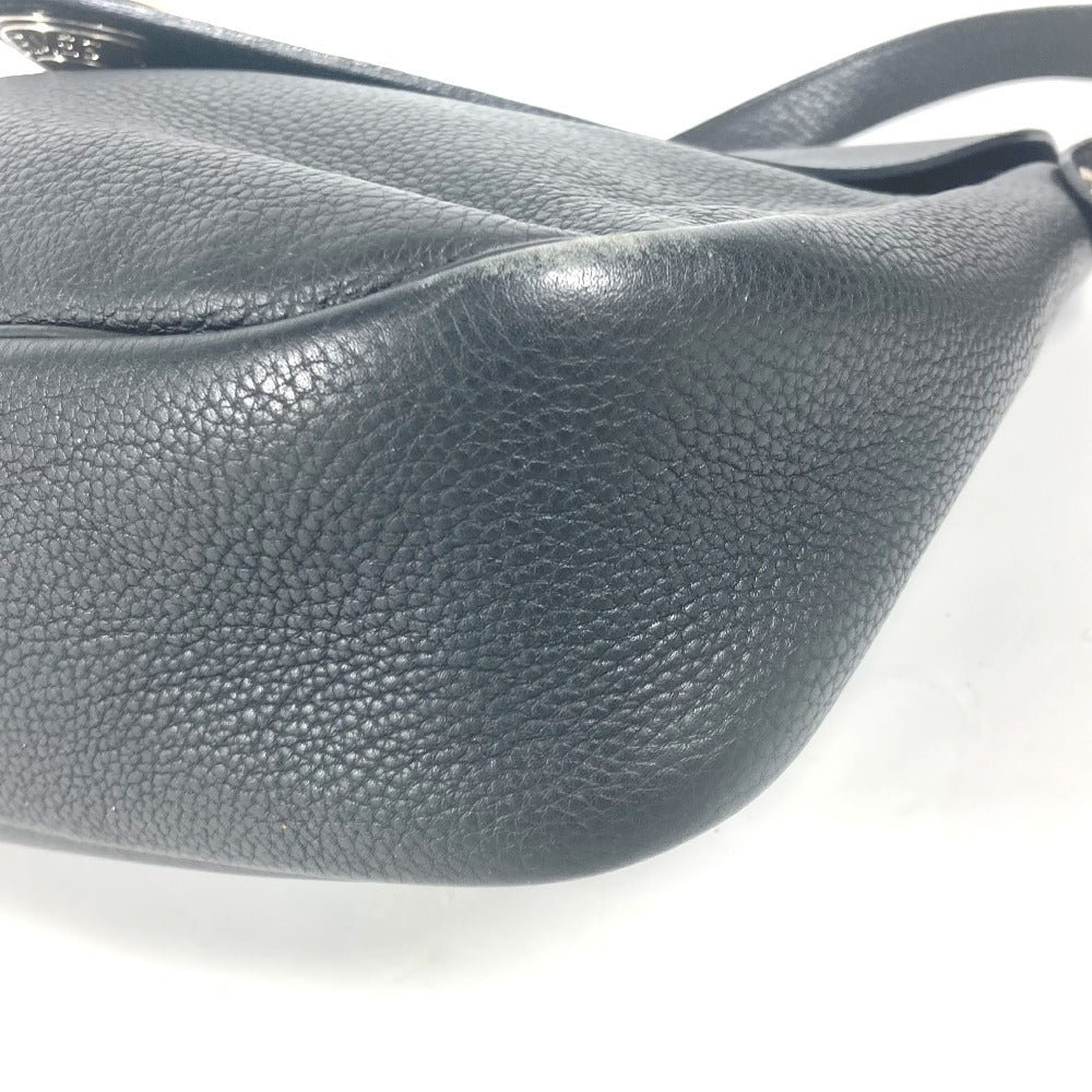 HERMES Shoulder Bag leather black Serie Christine