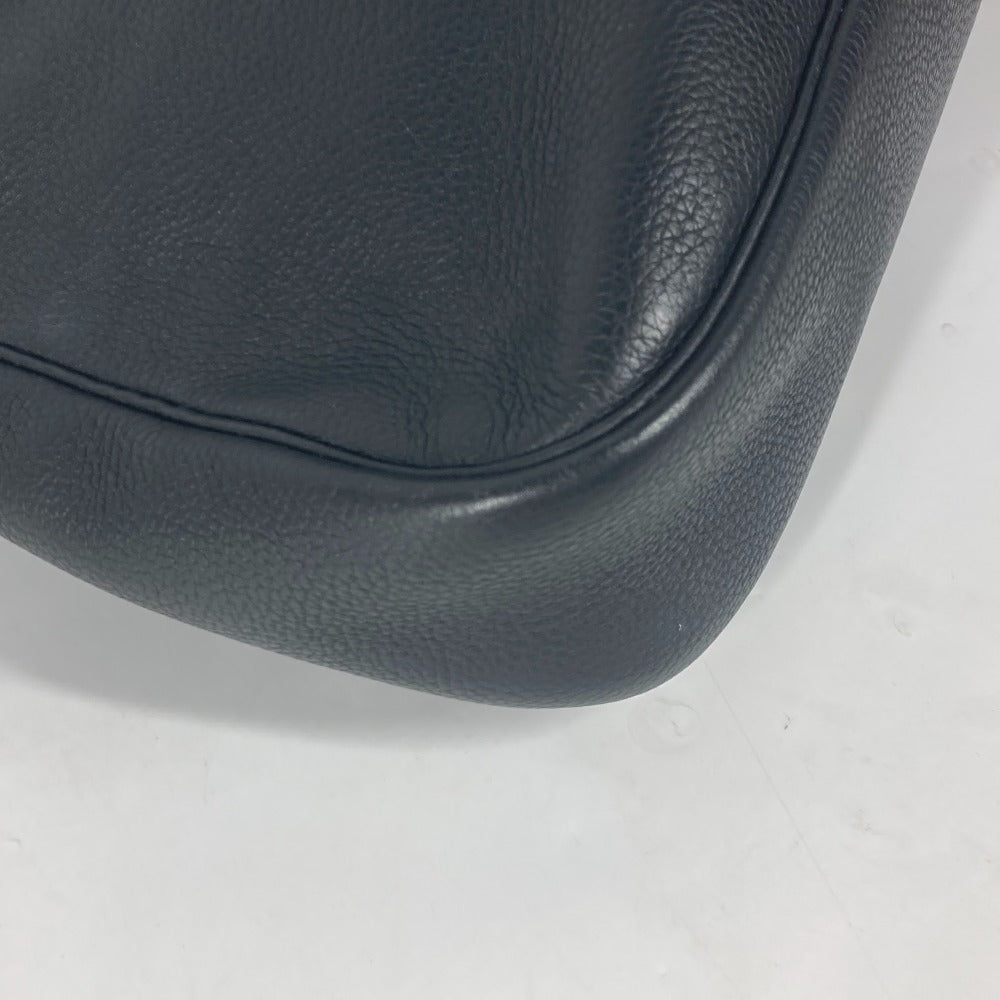 HERMES Shoulder Bag leather black Serie Christine