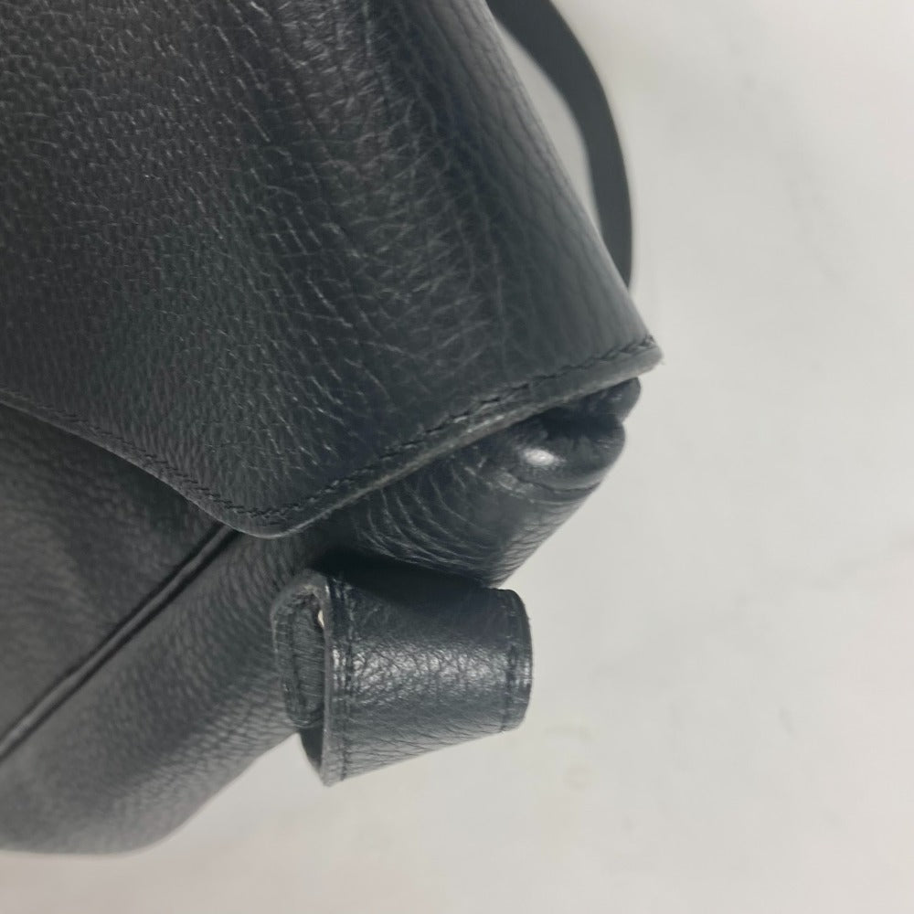 HERMES Shoulder Bag leather black Serie Christine