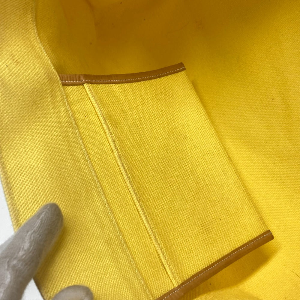 HERMES Shoulder Bag Leather / canvas yellow Etrivière Elan