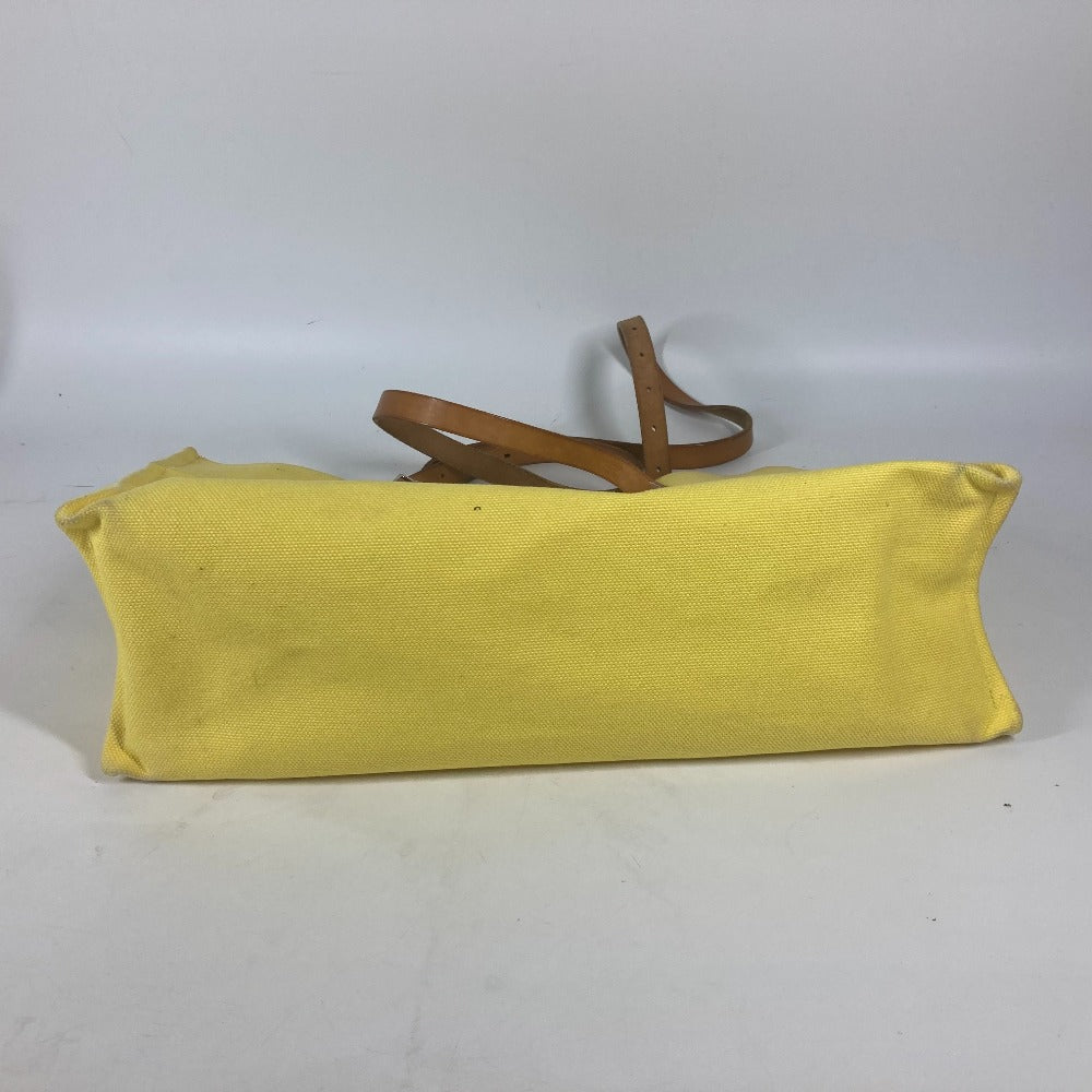 HERMES Shoulder Bag Leather / canvas yellow Etrivière Elan