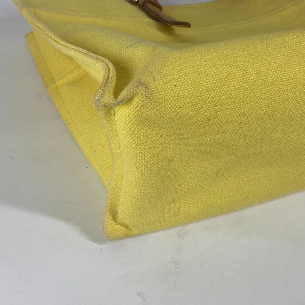 HERMES Shoulder Bag Leather / canvas yellow Etrivière Elan