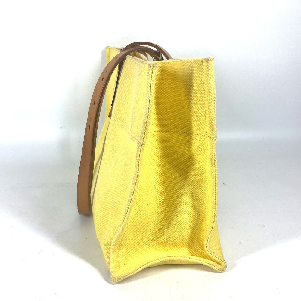 HERMES Shoulder Bag Leather / canvas yellow Etrivière Elan