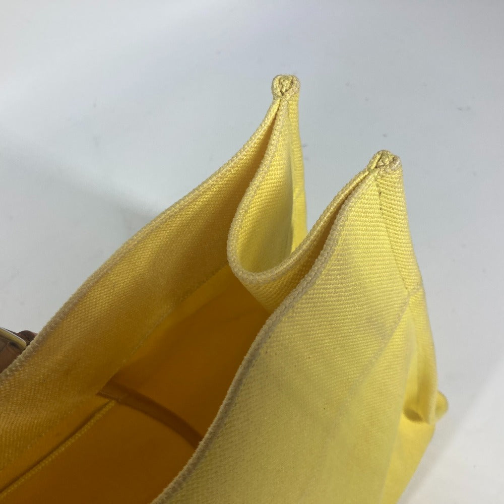 HERMES Shoulder Bag Leather / canvas yellow Etrivière Elan